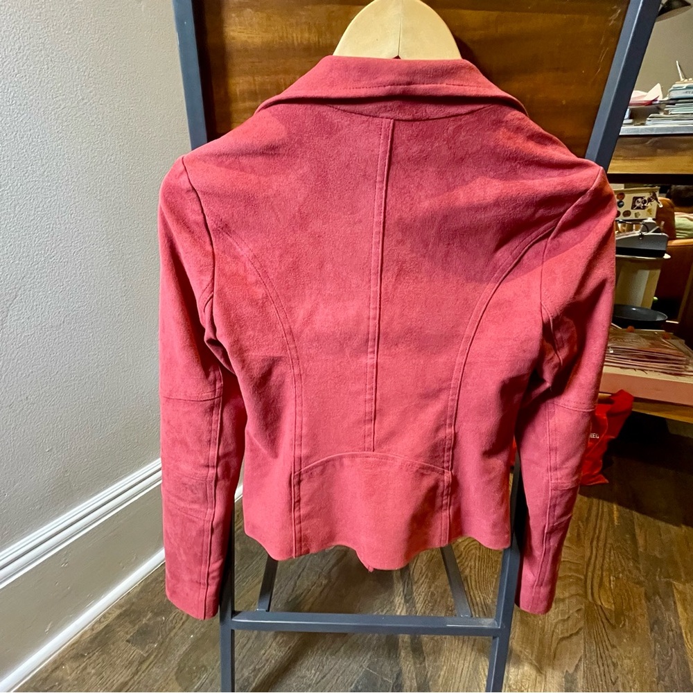 Sz xxs Express suede cropped Red Jacket - Picture 4 of 7